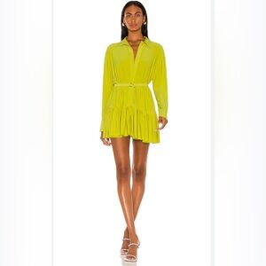 Norma Kamali REVOLVE Oversized Boyfriend Shirt Mini Dress spring green, size S